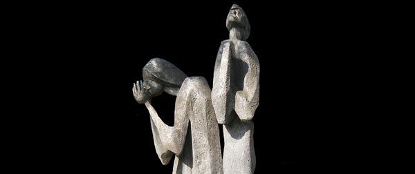 ANGELO BIANCINI, Il figliol prodigo Scultura in pietra serena - h 200 cm c.a. Castel Bolognese - Ravenna - Italy