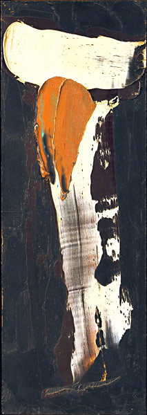 WILLIAM CONGDOM, Crucifix n°52, 1972 Oil on board, 47x17 cm